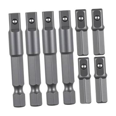 Imagem de Generic Adaptadores de bits hexagonais para quadrados, 8 peças, adaptadores de extensão de impacto, conversores resistentes de substituição para montagem