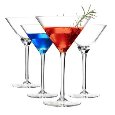 Imagem de AIRXINLAY Conjunto de copos de martini de 113 a 255 g, copo clássico de martini com haste longa, vidro moderno para coquetéis à mão, vidro de cristal premium soprado à mão para coquetéis, festas