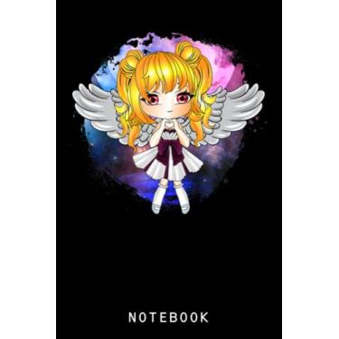 Imagem de Kawaii Anime Girl With Wing Aesthetic Kids Journal Notebook: Lined 6x9 120 Pages Notebook, Cute Anime Girl Diary Or Notepad For Sketching And Writing, Gift For All Anime Lovers