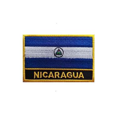 Imagem de Ruoming 1 PÇ Patch de bandeira da Nicarágua bordado a ferro ou costurado tático militar nacional Nicarágua (Nicarágua)