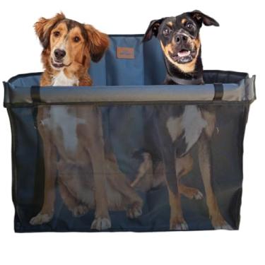 Imagem de Cadeira Transporte Para 2 Pets Juntos no Carro Assento Pet Carro Confortável Seguro Dobrável Cachorro