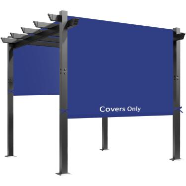 Imagem de Capa de substituição universal à prova d'água para toldo de pérgula – 43 cm x 16,8 m para ambientes externos para pátio, gazebo, deck e varanda, apenas capa (azul)