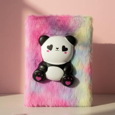 Imagem de Caderneta de Anotações em Pelúcia de Panda | 15,5x21,5 cm | 70 Folhas