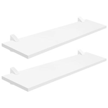 Imagem de Kit com 2 Prateleira Estante MDF Branca 2 60x20