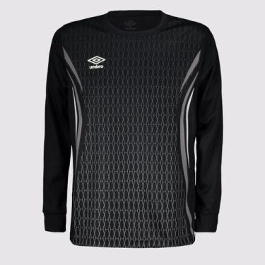 Imagem de Camisa Umbro Goleiro Portiere Manga Longa Juvenil Preta, 12 ANOS