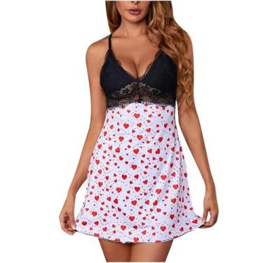 Imagem de Moda feminina sexy sling vestido de renda com decote em V lingerie cam