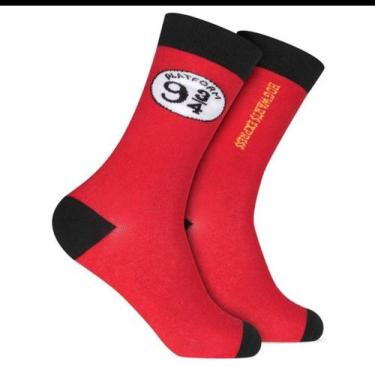 Imagem de Meia Cano Longo Style Algodão Atoalhado Estampado Hoahi, Vermelho harr