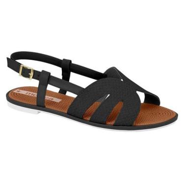 Imagem de Sandália Rasteira Moleca Feminina Com Fivela Ajustáve Preto, Preto, 37