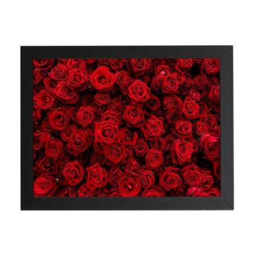 Imagem de Quadro Rosas Vermelhas Decorativo Moldura Preta 60X40Cm - Plimshop