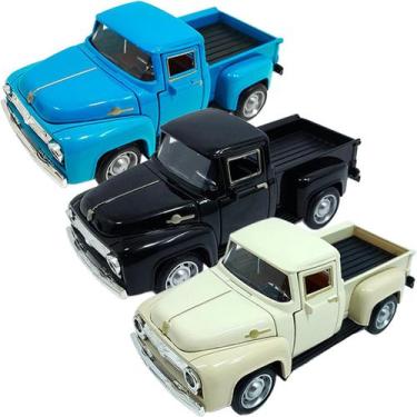 Imagem de Miniaturas Camionete Carrinho Pickup F-100 Em Metal Kit 3pçs - Genéric