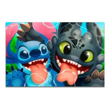 Imagem de Quebra-cabeça Personalizado Stitch E Banguela 120 Peças - Pomps Geek