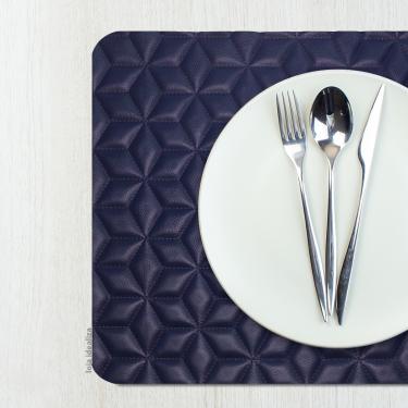 Imagem de 6 Jogo Americano Geo Alto Padrão Pvc Impermeável Az