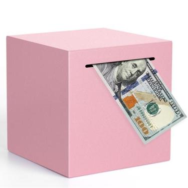 Imagem de Cofrinho Kypeeka Break to Open em aço inoxidável de 12 cm rosa