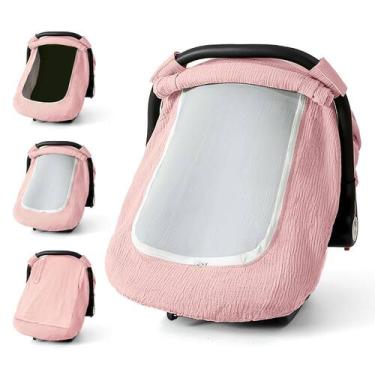 Imagem de Capa de assento de carro de algodão musselina C COMCROSFLY Pink Mesh W