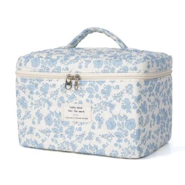 Imagem de Bolsa de maquiagem Honitty acolchoada Cosmetic Large Floral para mulhe
