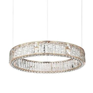 Imagem de Lustre Pendente Clássico Luna em Metal e Cristal para Sala de Jantar e