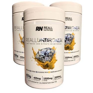 Imagem de Combo 3 Pré-Treino Unbroken Reall Nutrition 450g Citarg Hmb-Unissex