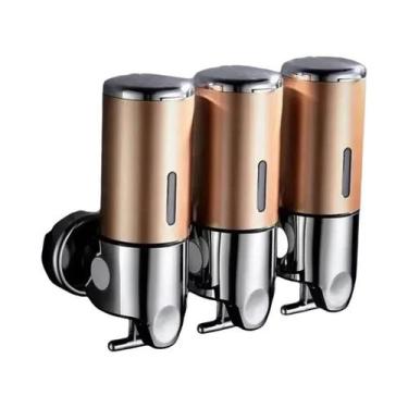 Imagem de Dispensador De Shampoo, Condicionador E Gel De Banho 3 Em 1 Montado Na