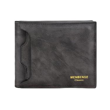 Imagem de Carteira masculina dobrável, poliuretano fino 2 em 1 com porta-cartões removível, 8 compartimentos para cartões, 2 compartimentos para dinheiro, 1 bolso com zíper, porta-cartões de visita para homens