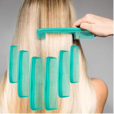 Imagem de Conjunto de 12 pentes de cabelo, escova de cabelo, bolso para mulheres e homens, pente fino de plástico (verde)