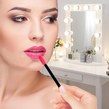 Imagem de 50 aplicadores labiais descartáveis, varinhas aplicadoras de batom, varinhas de brilho labial, kits de ferramentas de maquiagem perfeitos (preto)