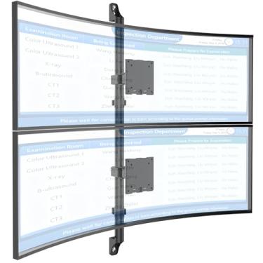Imagem de WALI Suporte de parede para monitor duplo - suporte de parede resistente, suporte vertical para telas de 17 a 49 polegadas, comporta até 20 kg por tela, VESA 75 x 75/100 x 100 mm, mola a gás premium