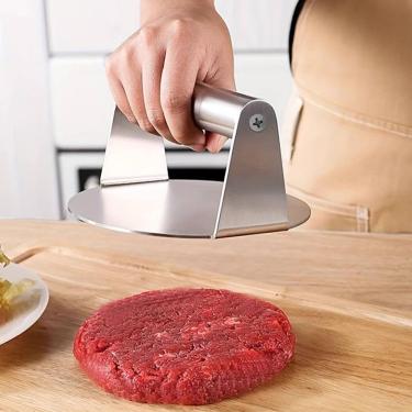 Imagem de Prensa de hambúrguer Smash, ferramenta antiaderente para grelha, prensa de hambúrguer de aço inoxidável para smashburger, bacon, carne moída, carne, salsicha