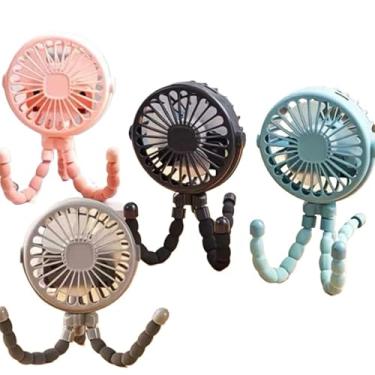 Imagem de Mini Ventilador USB Recarregável para Carrinho de Bebê Portátil 3 Velocidades Suporte Flexível (Aleatório)