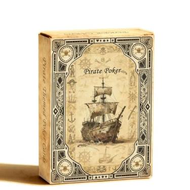 Imagem de strublfe Playing Cards, Retro Style Poker Cards, 54 Unique Illustrations Playing Card, Pirate Series NO.10, Double-Sided Anti Slip Pattern Design, Suitable for Collection and Gift.