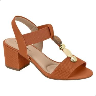 Imagem de Modare - Sandalia Salto Medio Bloco Pedras Confort Feminina Modare 7109.465 - Conhaque - NAPA - 39 BR