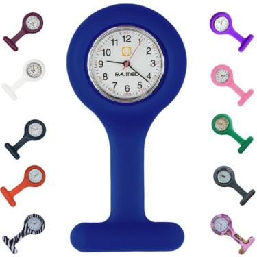 Imagem de Relogio Lapela Bolso Silicone Enfermagem - LOVE SAUDE, Azul