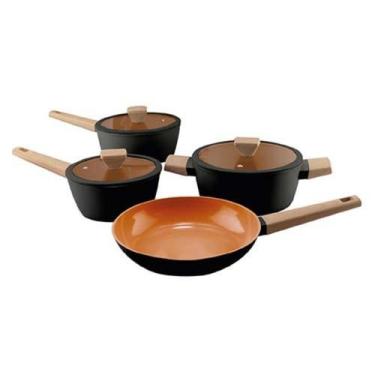 Imagem de Jogo de Panelas Indução 4 Peças Norma Preta Fracalanza