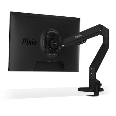 Imagem de Pixio Suporte de mesa para monitor único PS1S Wave Black - Serve para monitores de até 81.3 cm e até 9 kg. Compatibilidade VESA e gerenciamento integrado de cabos