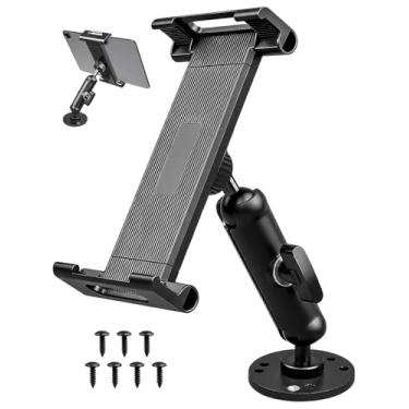 Imagem de Suporte para tablet com base de broca, suporte giratório de 360° para iPad Samsung de 6 a 11 polegadas, suporte universal de alumínio para veículos, barcos, painéis, mesa de parede