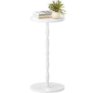 Imagem de Homedawn Mesa lateral redonda branca M-LBZ151W7