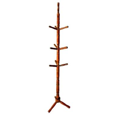 Imagem de Arara de Roupas Madeira，Cabideiro para Roupas，Altura: 165 cm，Acabamento Lacado，Inclui 10 Ganchos，Economiza Muito EspaçO em Casa(Imbuia)