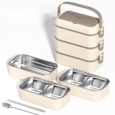 Imagem de Caixa Bento de Almoço Camada Aço Inoxidável 304 com Isolamento Térmico Anti-Vazamento Grade Multicamada Função Auto-Aquecimento Tanque Interno Detachável Anel Vedação Silicone Grau Alimentar Fivela Bl