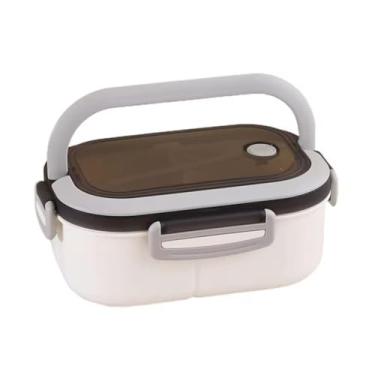 Imagem de Marmita portatil Pote De Marmita Box Food Com Divisoria 1200 Ml Com Talheres(BRANCA)