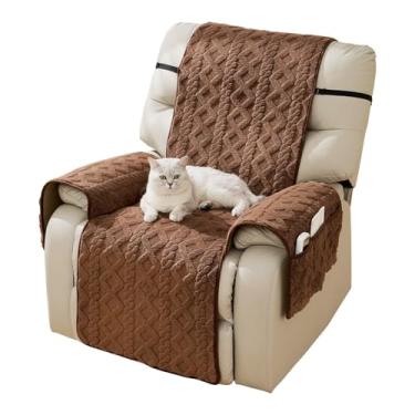 Imagem de Timrliy Capa reclinável para meninos preguiçosos, capas de cadeira reclináveis laváveis e acolchoadas com bolsos laterais, protetor de móveis de café para animais de estimação/crianças