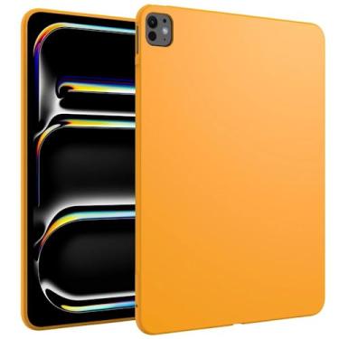 Imagem de ULXITEYU Capa para iPad Pro 13 polegadas M4 (2024), fina e leve, macia, à prova de choque, capa traseira fina para tablet, laranja-amarela
