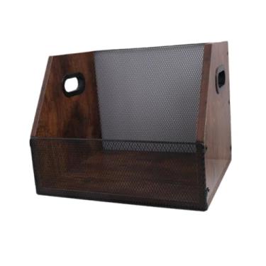 Imagem de Ｂｅｓｇａ Suporte para livros Prateleira de armazenamento de discos Design com alça retrô Fácil de limpar Suporte para toca-discos Caixa de armazenamento de