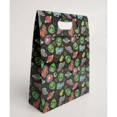 Imagem de Embalagem Presente Sacola Estampa Planetas Marisa-74092, UN, Preto