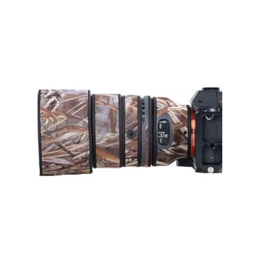 Imagem de COMEOXO Capa de lente para Sony FE 135 mm F/1.8 GM OSS camuflagem capa de proteção para lente de câmera (cor #Camuflagem de grama murcha - à prova d'água)