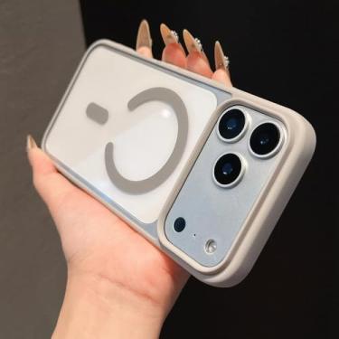 Imagem de Capa transparente em acrílico cinza para iPhone 17 Air, 17 Pro Max, 16, 15, 14 Pro Max Plus, 13, 12 Mini, 11, 16E, SE4 e 17 Pro. Também compatível com iPhone 12 Mini.