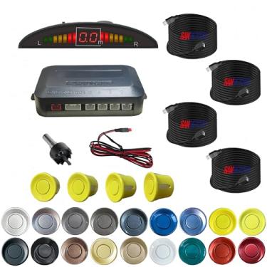 Imagem de SANDETOUN Kit de sensor de estacionamento kit de sensor de reserva sensor reverso para carro 18 opções de cores para sondas ajustável alarme volume profissional sensor de reversa para carro assistente