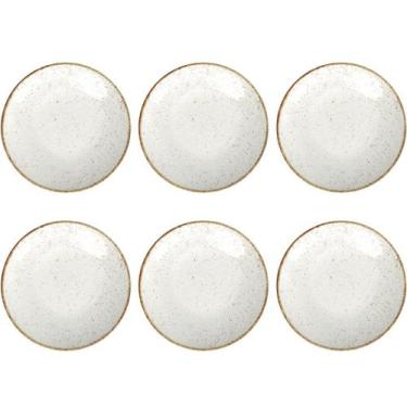 Imagem de Conjunto 6 Pratos de Sobremesa Porcelana Tramontina 21cm Rústicos Marr