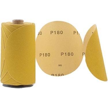 Imagem de Lixeira de disco de lixa 6" 100 rolo PSA adesivo de volta redondo com adesivo traseira premium grão de óxido de alumínio (180 Grit)