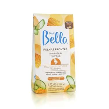 Imagem de Folhas Prontas Facial Mel 8 Pares Depil Bella 