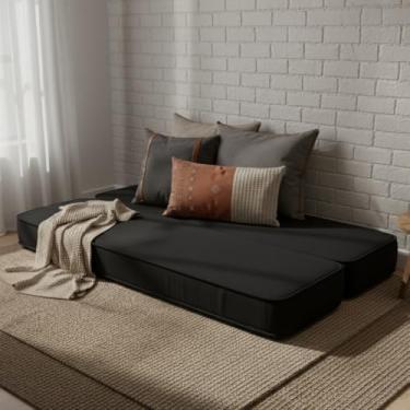 Imagem de Colchão Solteiro Dobrável 3 em 1 Espuma D28 Firme a Vácuo Dupla Face pode ser usado dos dois lados