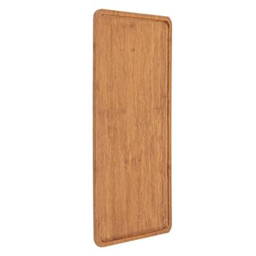 Imagem de Prato de Comida, Design Bonito, Fácil Limpeza, Ampla Aplicação, Superfície Plana, Bandeja de chá de Grãos de Bambu Original para Casa (Pequena)